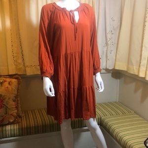 Margaux Riviera burnt orange peasant dress size 1X